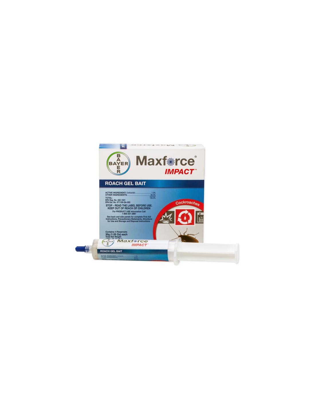 Maxforce Impact Roach Gel Bait – 30 Gram Reservoir Clothianidin